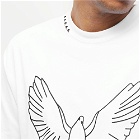 3.Paradis Men's Birds Outline T-Shirt in White