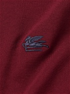 Etro - Logo-Embroidered Cotton-Piqué Polo Shirt - Burgundy