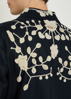 Bode Snowdrop Embroidered Wool-blend Blazer Navy