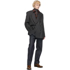 Dries Van Noten Grey Wool Herringbone Blazer