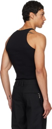 Courrèges Black Buckle 90's Rib Tank Top