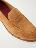Grenson - Lloyd Suede Penny Loafers - Brown
