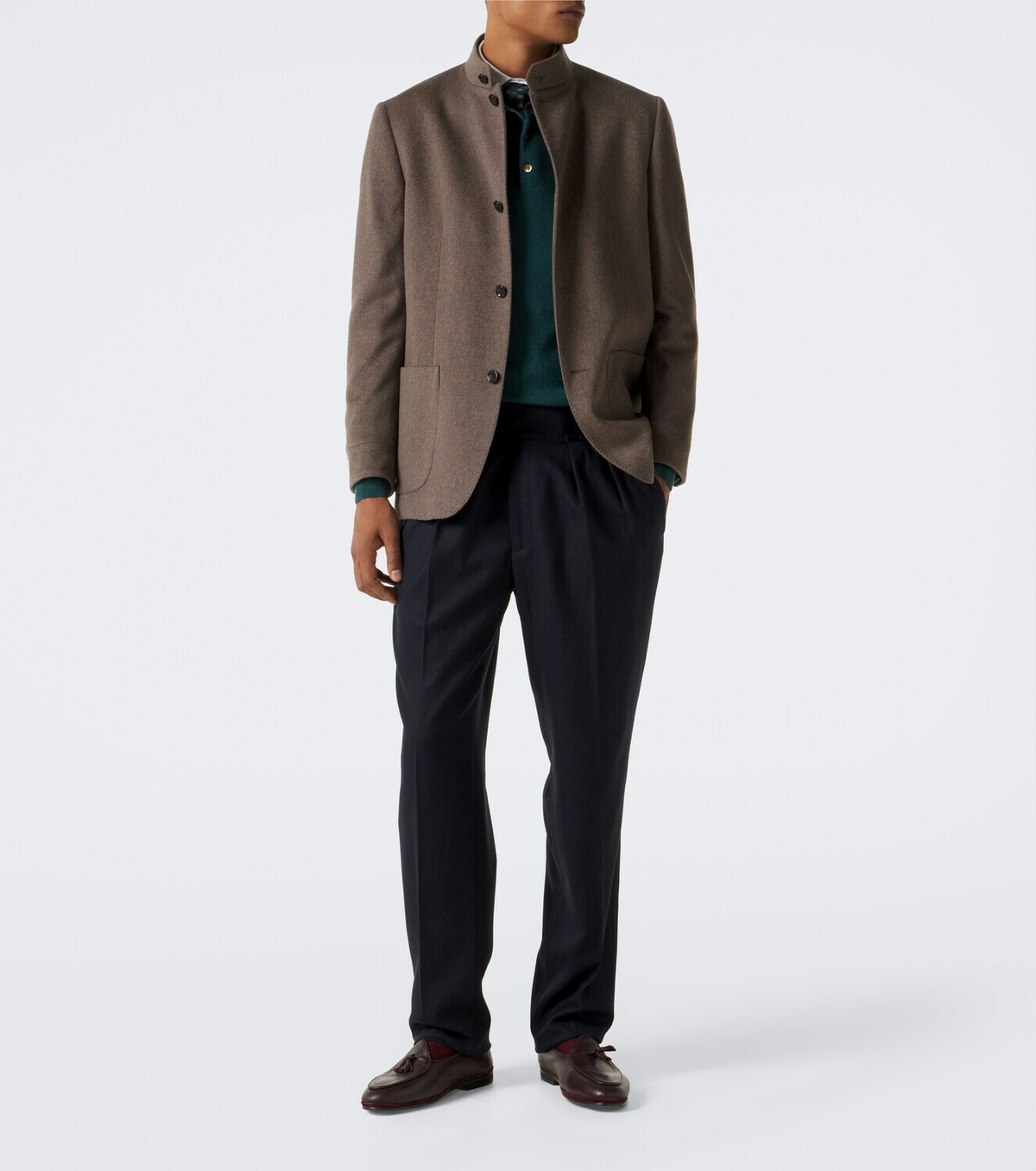 Rubinacci Pleated virgin wool tapered pants