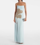 Costarellos Faranna embellished crêpe corset gown