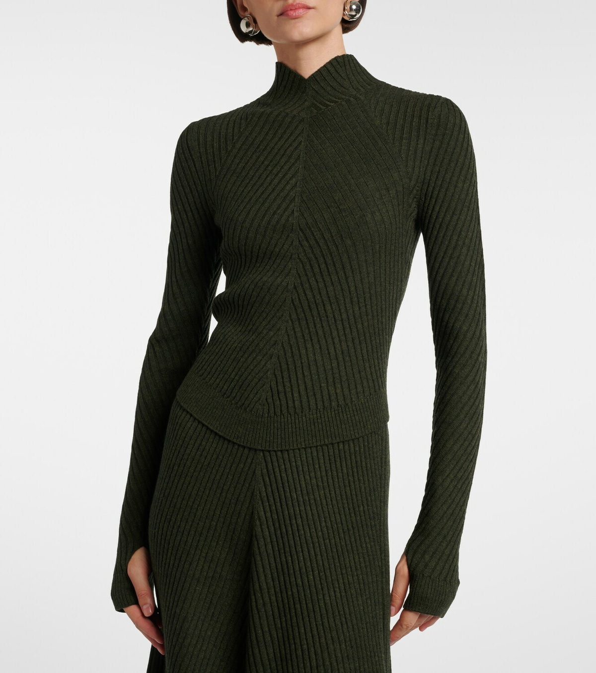 Victoria Beckham Ribbed-knit wool turtleneck sweater