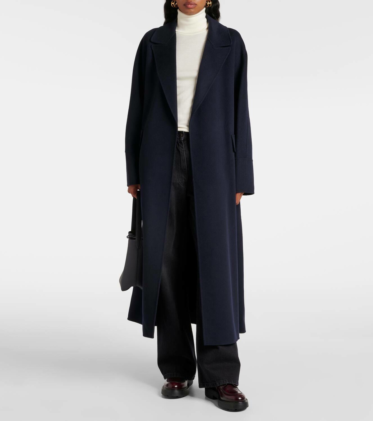 【送料&関税込】Max Mara albania Blue Virgin Wool Blend Coat Albania 1234 max mara sfilata virgin wool and cashmere coat