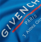 Givenchy - Logo-Print Loopback Cotton-Jersey Hoodie - Blue