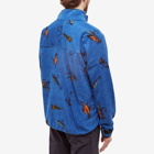 KAVU Men's Winter Throwshirt Half Zip Fleece in Blue Top Water