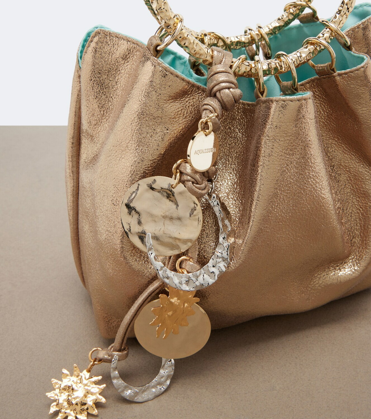 Aquazzura Night Stars Mini leather bucket bag