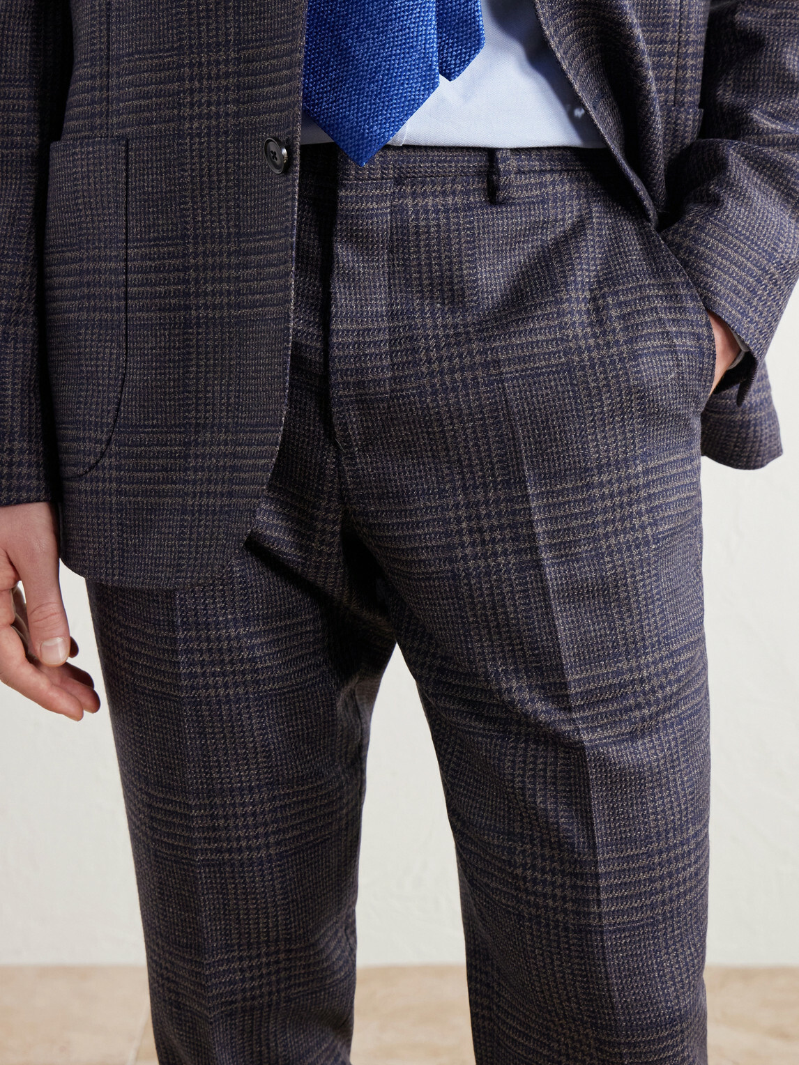 Paul Smith - Brierley Slim-Fit Houndstooth Wool and Silk-Blend Trousers - Blue