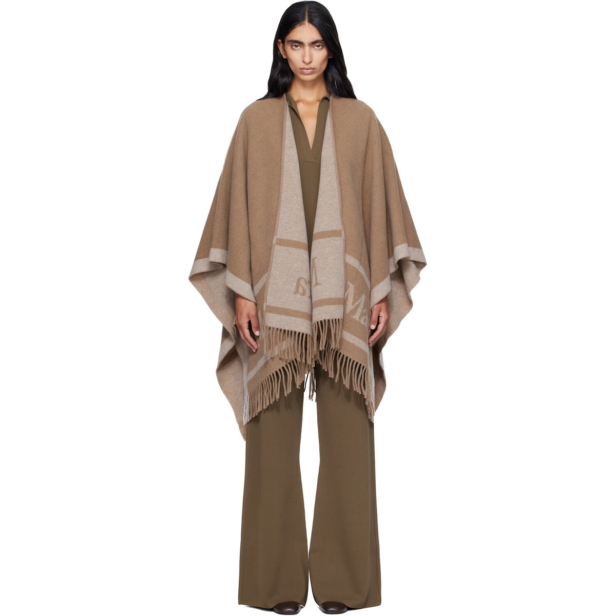 Max Mara Brown Hildestole Scarf