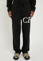 Cole Buxton Logo-intarsia Brushed Wool-blend Trousers Black