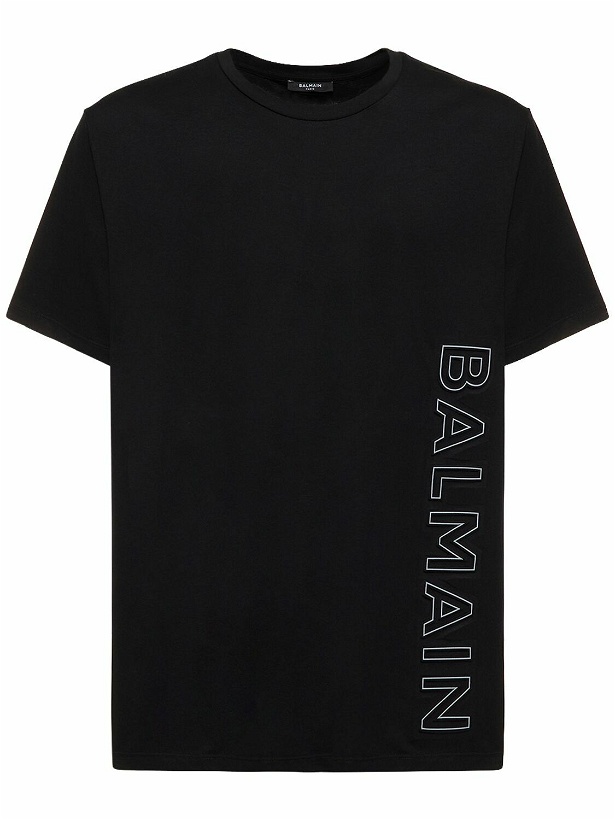 Photo: BALMAIN - Logo Embossed Cotton T-shirt