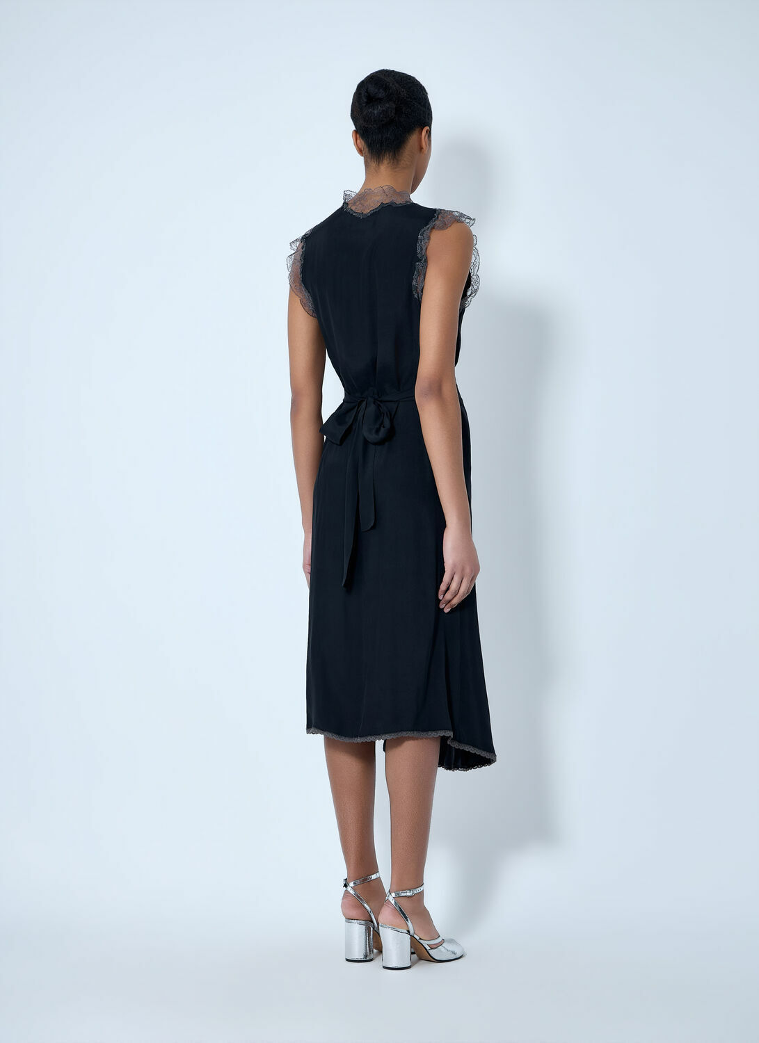 Maison Margiela Lace Trim Midi Dress