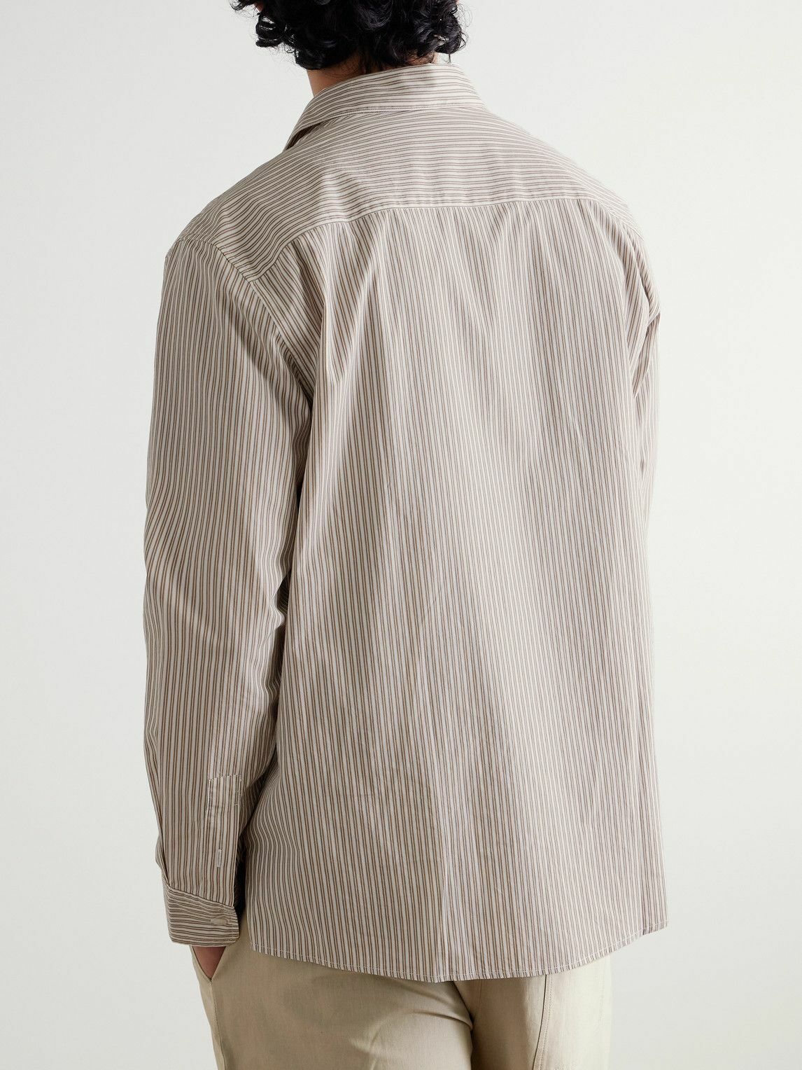 SSAM - Striped Cotton Shirt - Brown