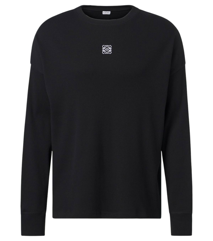 Photo: Loewe Anagram ribbed-knit cotton T-shirt