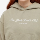 Sporty & Rich Women's NY Health Club Cropped Hoodie in Elephant/White