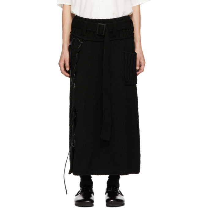 Photo: Yohji Yamamoto Black Leather String Skirt
