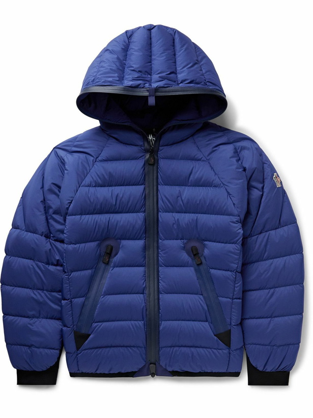Photo: Moncler Grenoble - Barnave Logo-Appliquéd Quilted Shell Hooded Jacket - Blue