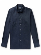 Kiton - Button-Down Collar Linen Shirt - Blue