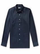 Kiton - Button-Down Collar Linen Shirt - Blue