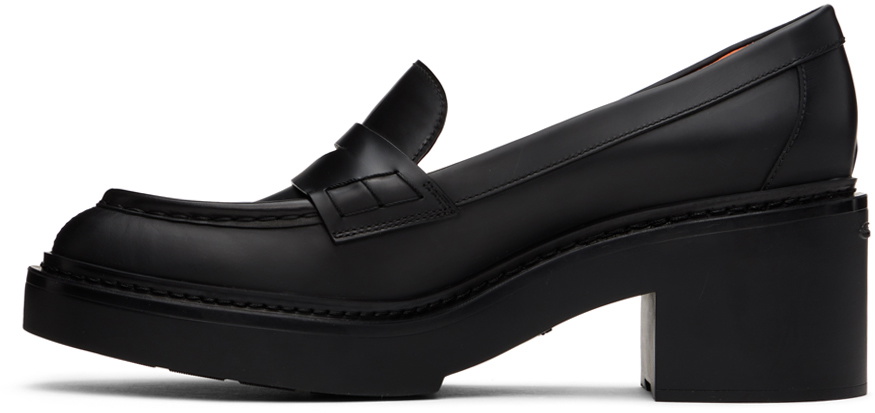 Santoni Black Loafer Heels
