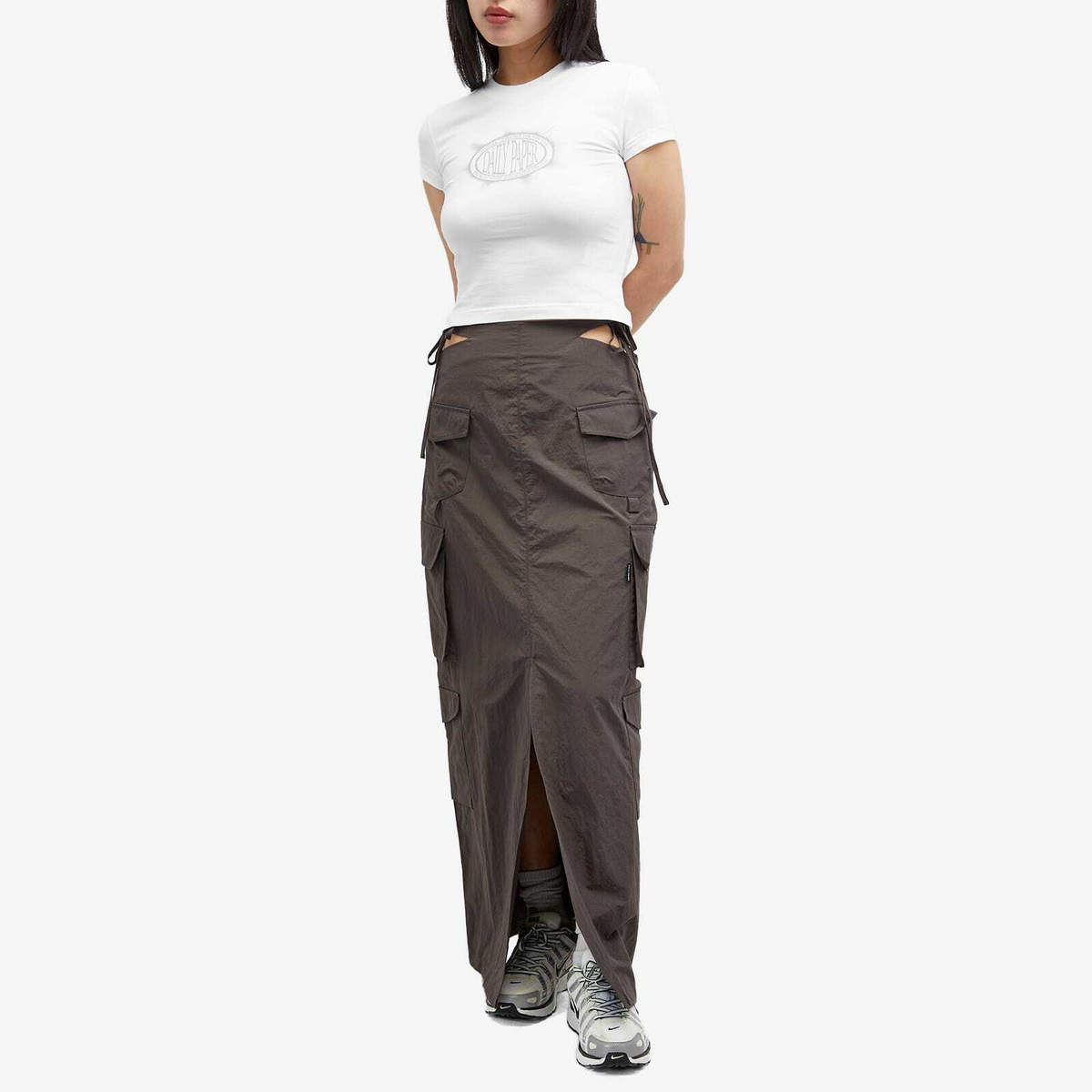 Daily Paper Women's Glow Cropped Short Sleeve T-Shirt in White