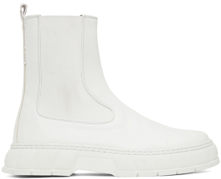 Photo: Virón SSENSE Exclusive White Apple Leather 1997 Chelsea Boots