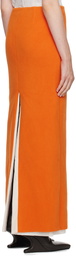 COLLEEN ALLEN SSENSE Exclusive Orange Fleece Maxi Skirt