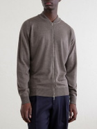 John Smedley - Maclean Merino Wool Zip-Up Sweater - Gray