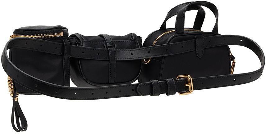 Moschino Black Multipockets Belt Bag Moschino