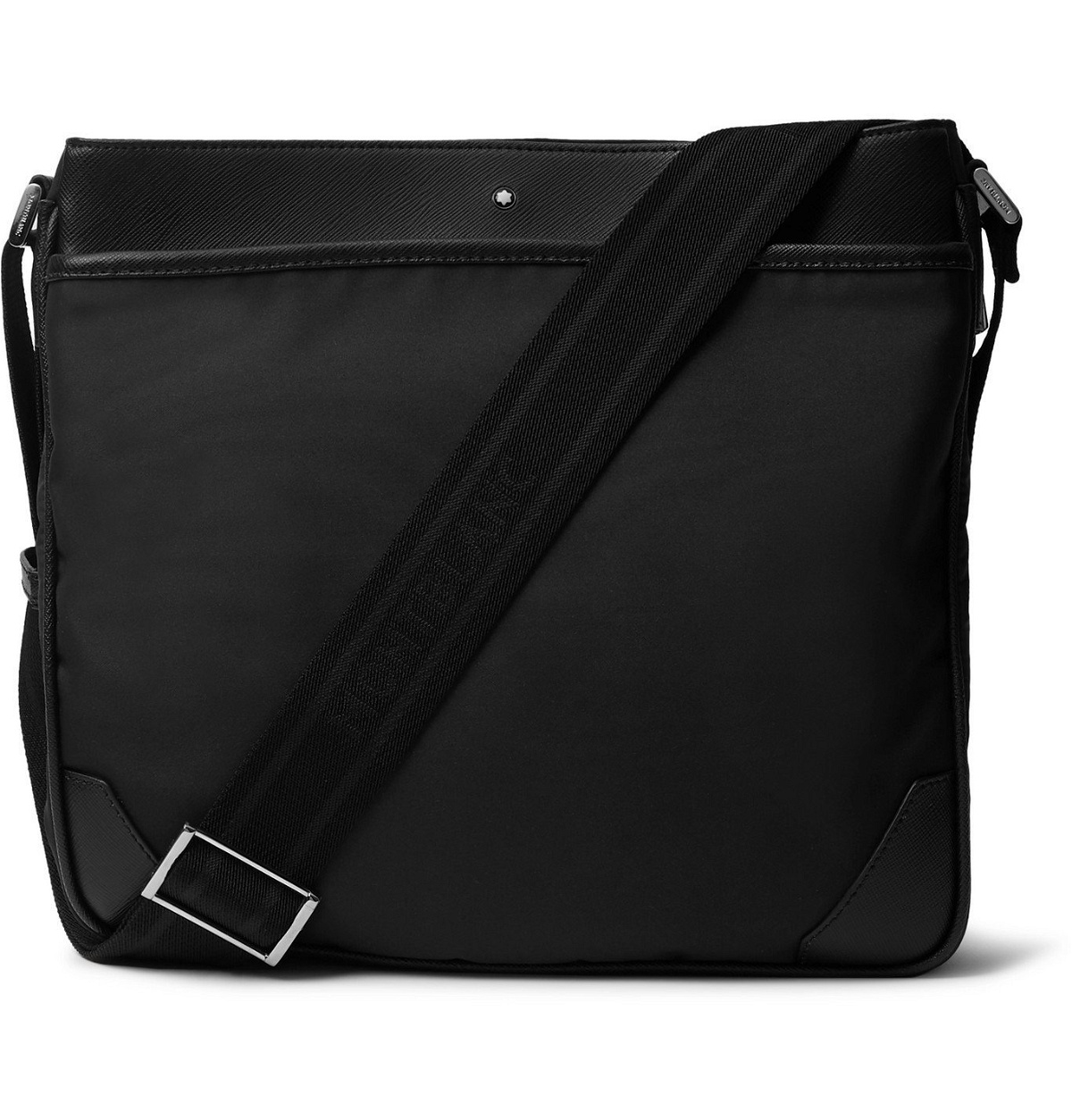 Photo: Montblanc - Sartorial Textured Leather-Trimmed Shell Messenger Bag - Black