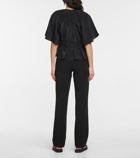 Deveaux New York - Lace-up peplum top