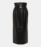 Alexander McQueen High-rise leather pencil skirt