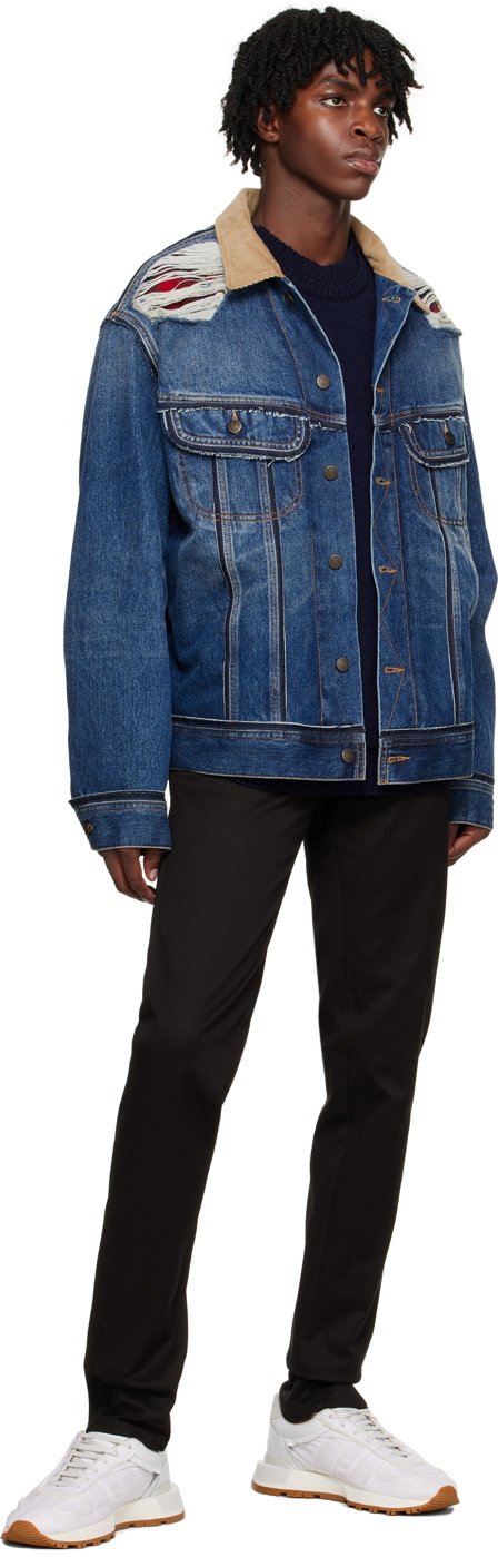 Maison Margiela Indigo Distressed Denim Jacket Maison Margiela