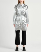 Jijil Womens Overcoat & Trench Coat in Silver