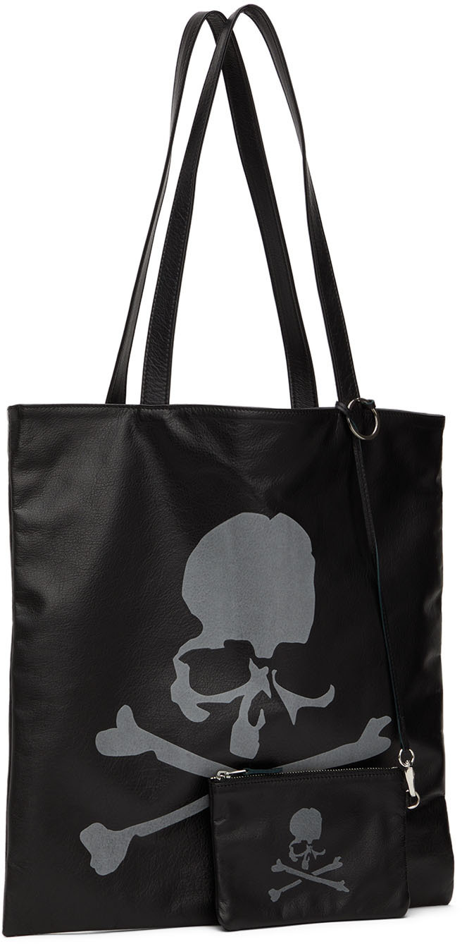 mastermind WORLD Black & Grey Leather Tote MASTERMIND WORLD