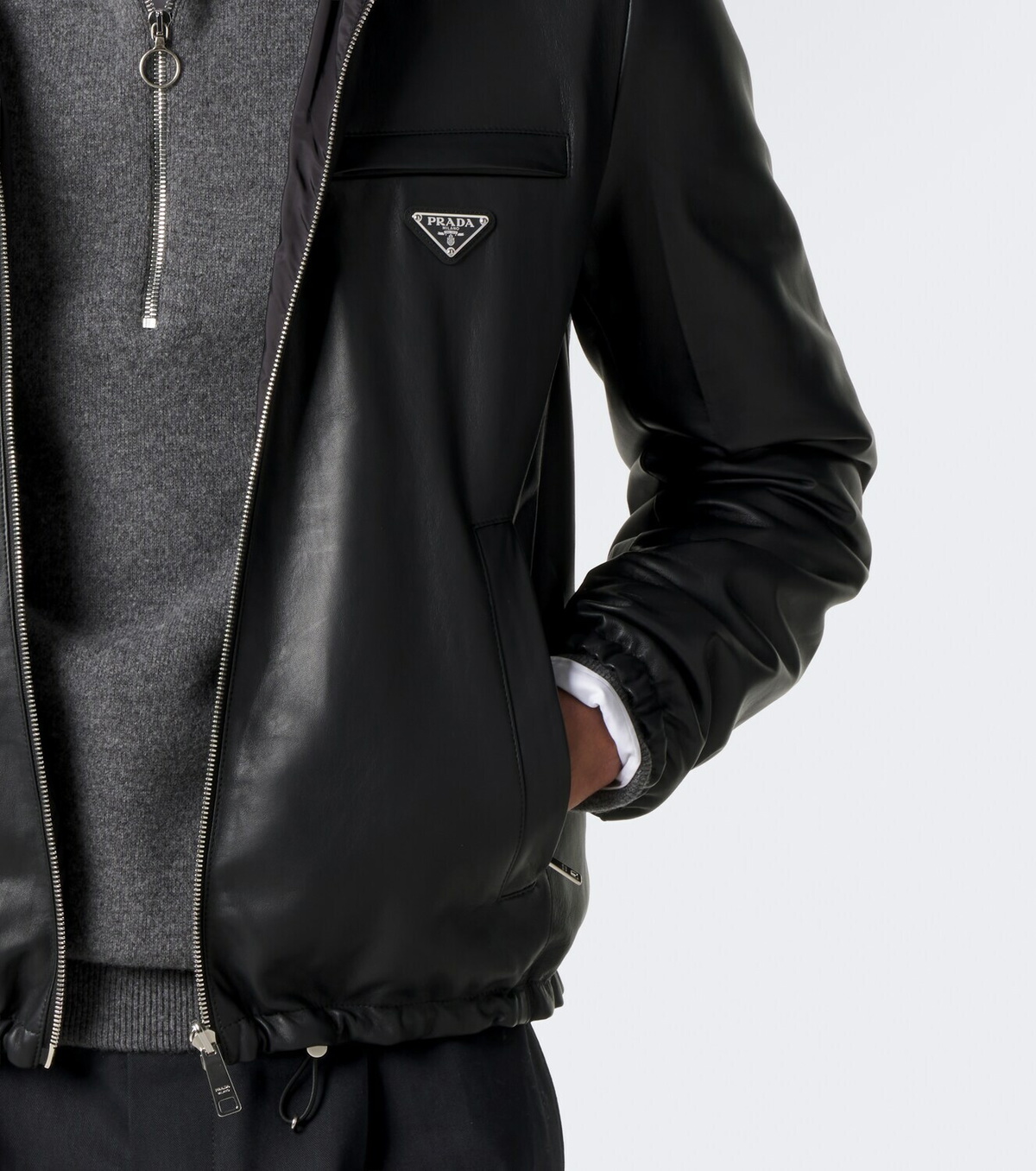 Prada Reversible Re-Nylon and leather jacket