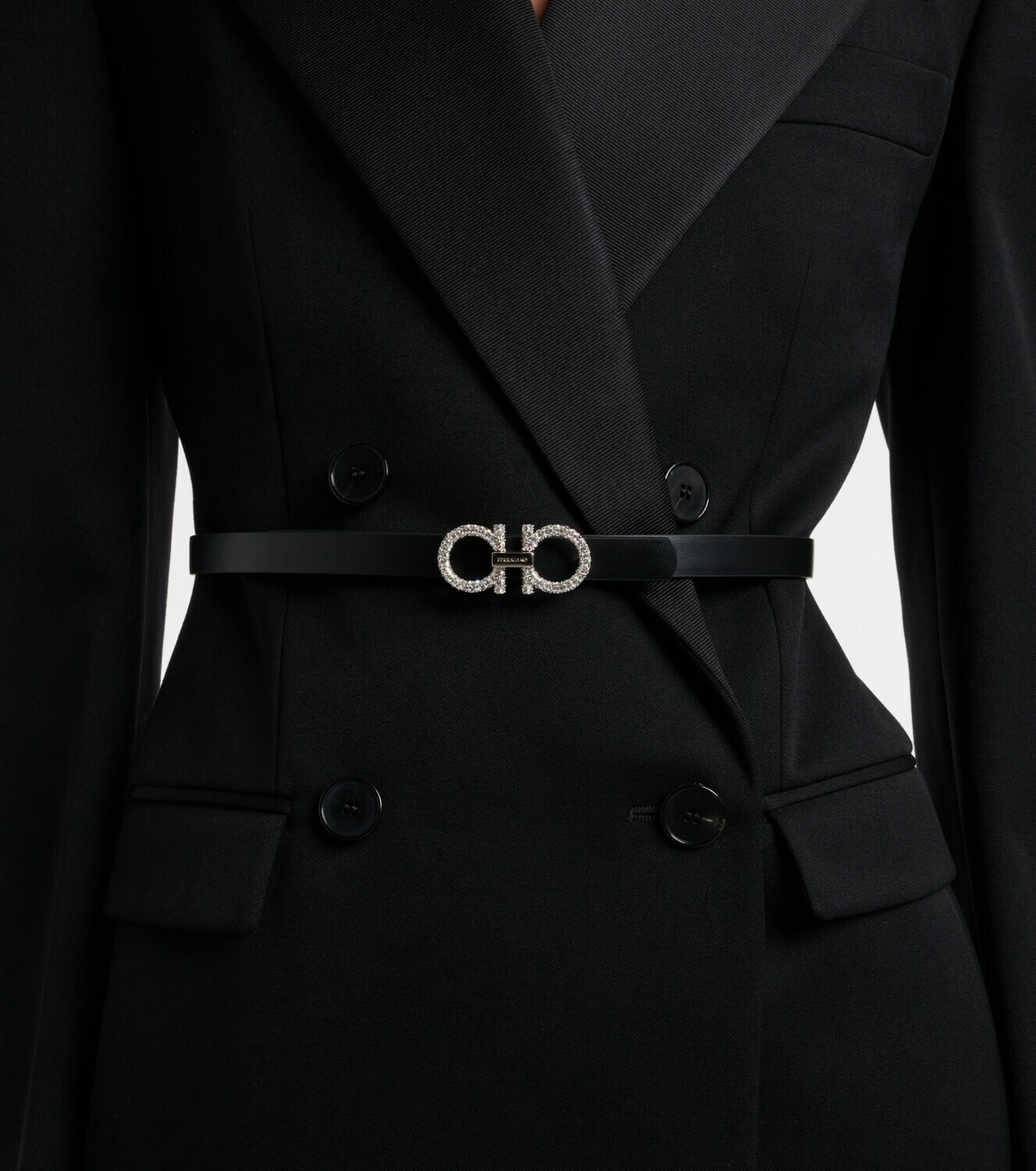 Ferragamo Gancini metallic leather belt