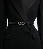 Ferragamo Gancini metallic leather belt