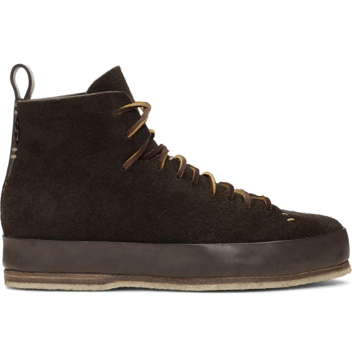 Photo: Feit Brown Suede Hand Sewn High Sneakers 
