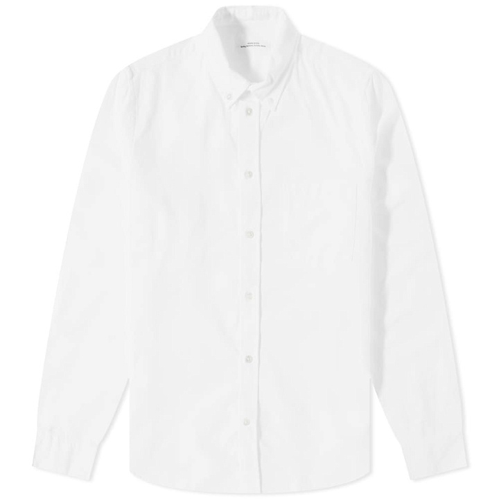 Photo: Wood Wood Men's Adam Button Down Oxford Shirt in Bright White