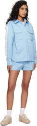 Casablanca Blue Monogram Mini Shorts