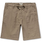 Hartford - Boy Slim-Fit Linen Drawstring Shorts - Brown