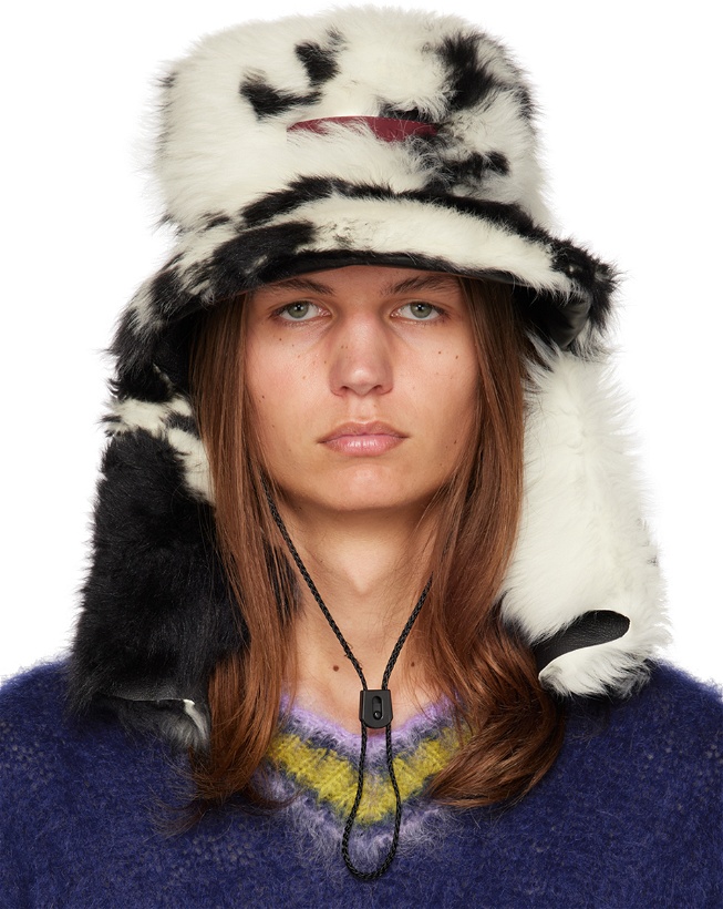Photo: Marni White & Black Quilted Shearling Hat