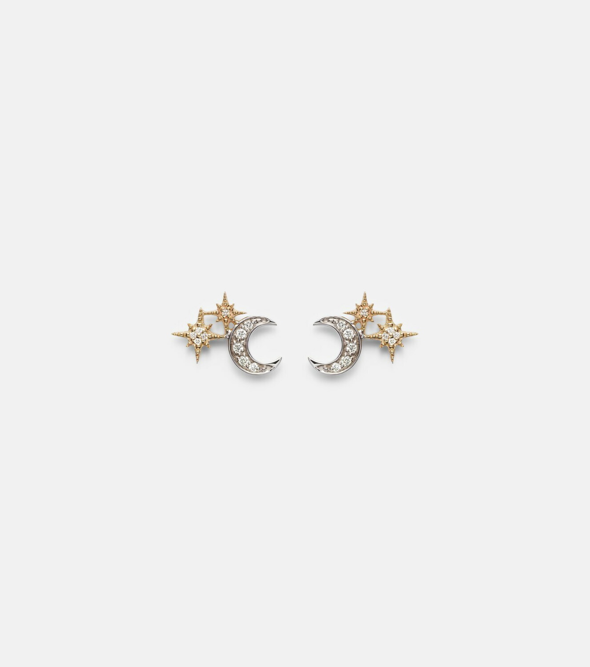 Sydney Evan Moon 14kt gold earrings with diamonds