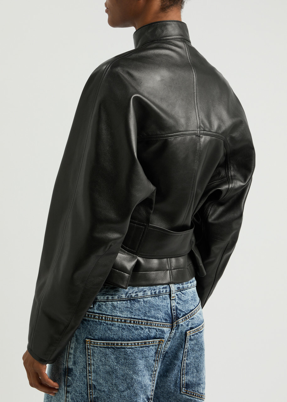 レザージャケット・コート ALAIA BLACK LEATHER JACKET ALAÏA BLACK ROUND LEATHER BLAZER | ALAÏA CI