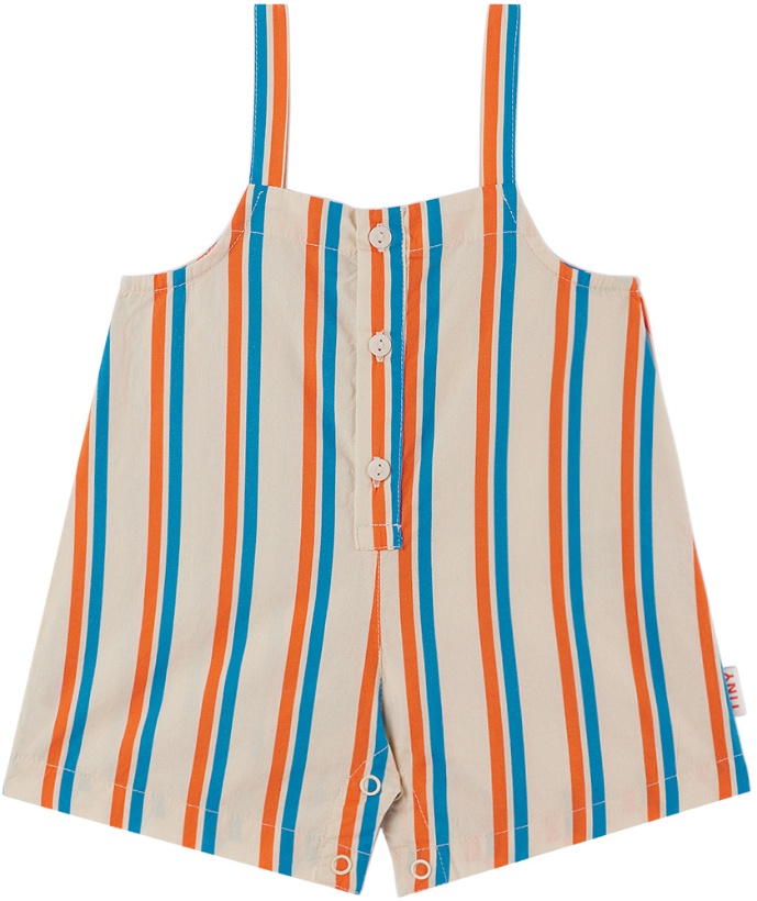 Photo: TINYCOTTONS Baby Off-White Retro Lines Overalls