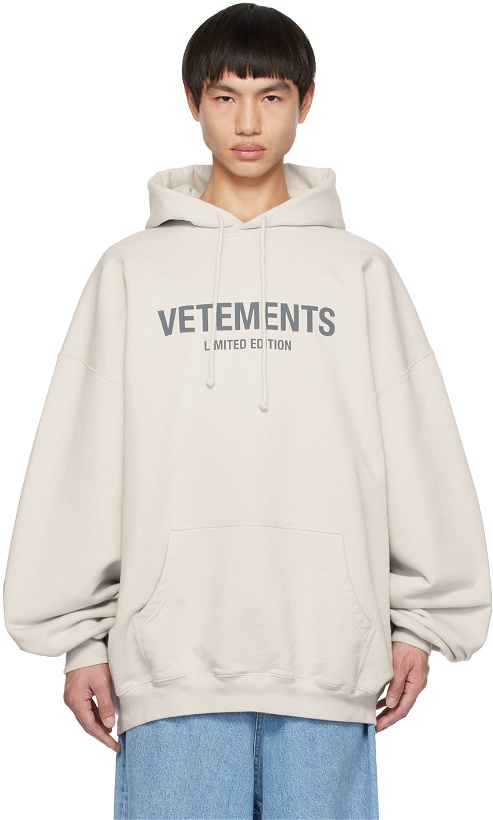 Photo: VETEMENTS Gray 'Limited Edition' Hoodie