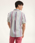 Brooks Brothers Men's Regent Regular-Fit Camp Collar Linen Shirt Stripe
